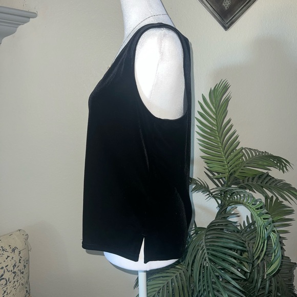Vintage Black Velvet Scoop Neck Cami Vest Top Size M - Picture 3 of 12